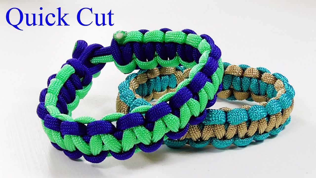 Paracord Bracelet: Two Color Solomon Bar Quick Cut