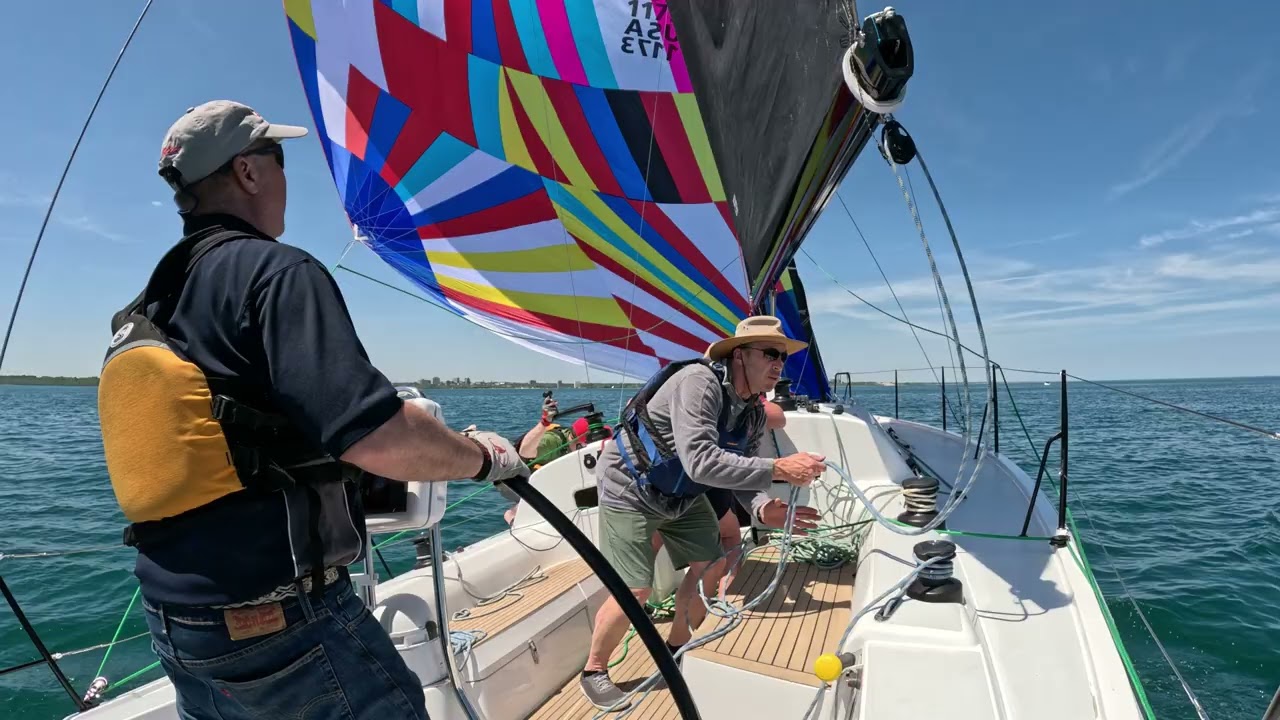 Gybing an Asymmetrical Spinnaker on a J/112e