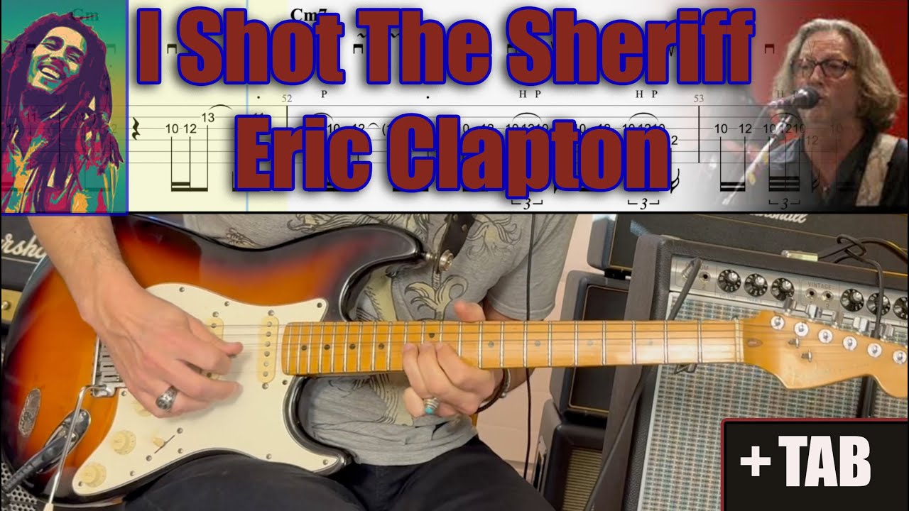I Shot The Sheriff Guitar - Eric Clapton - Live Crossroads 2010 Version (Cover + TAB)