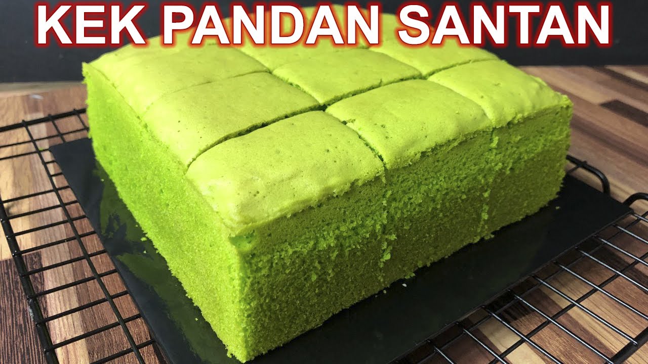 RESEPI KEK PANDAN SANTAN PALING MUDAH SUKATAN CAWAN | COCONUT MILK PANDAN CAKE RECIPE | SUPER GEBU