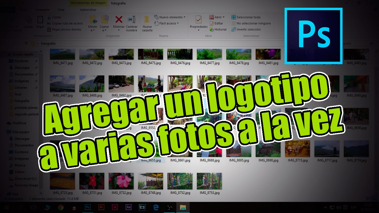 Agregar mi logotipo a varias fotos a la vez con Photoshop