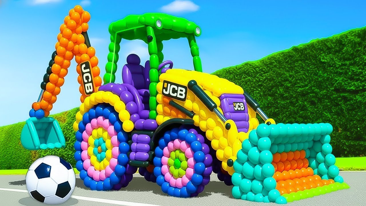 The mascot vibrato assistant JCB and Tractor placed on the football field is popular, co-produced