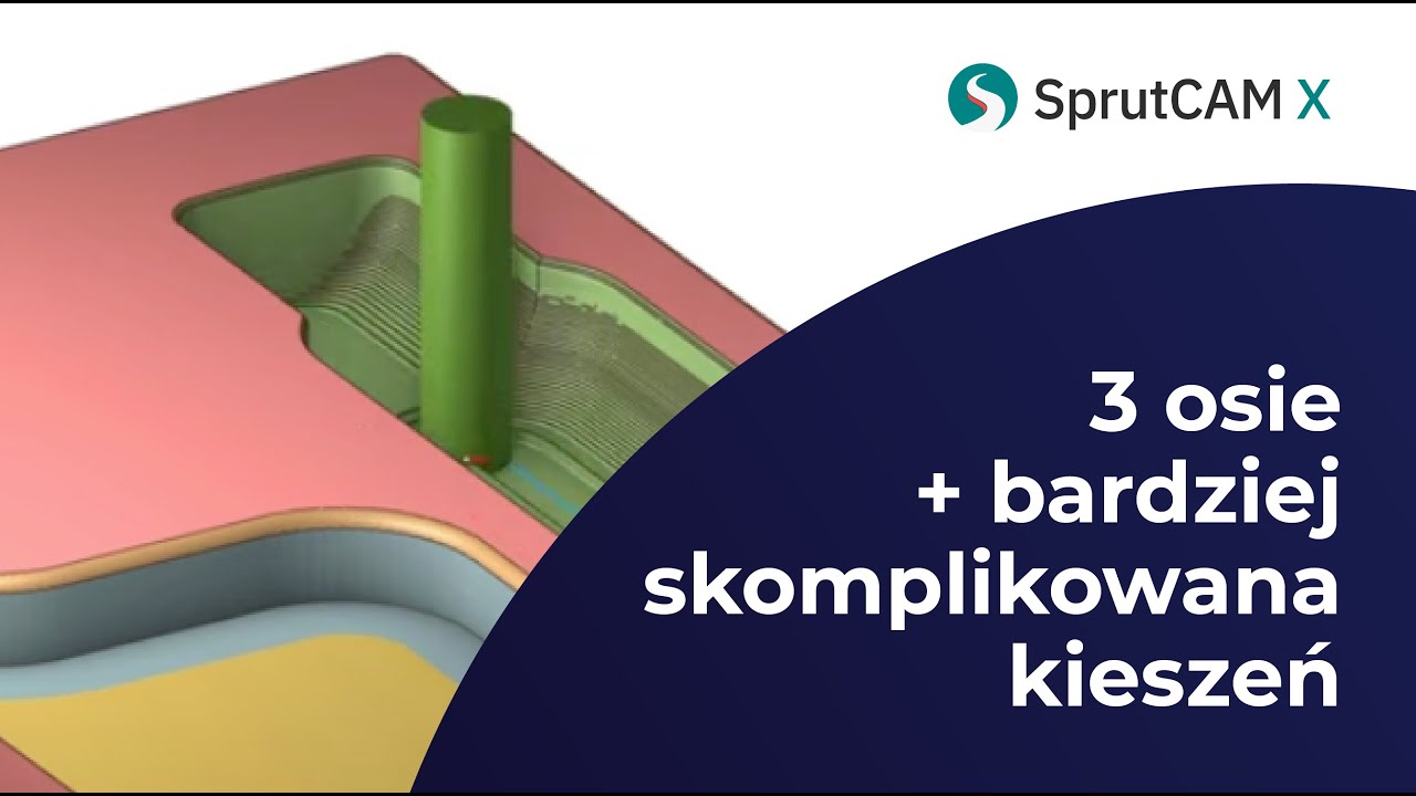 SprutCAM X - 3 osie + bardziej skomplikowana kieszeń | #cnc #cncprograming #milling #cadcam