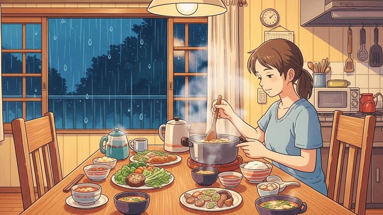 🌧️ Rainy Nights Like This Heal Something Inside You 🍵 Cozy Night | Quiet Ghibli Days