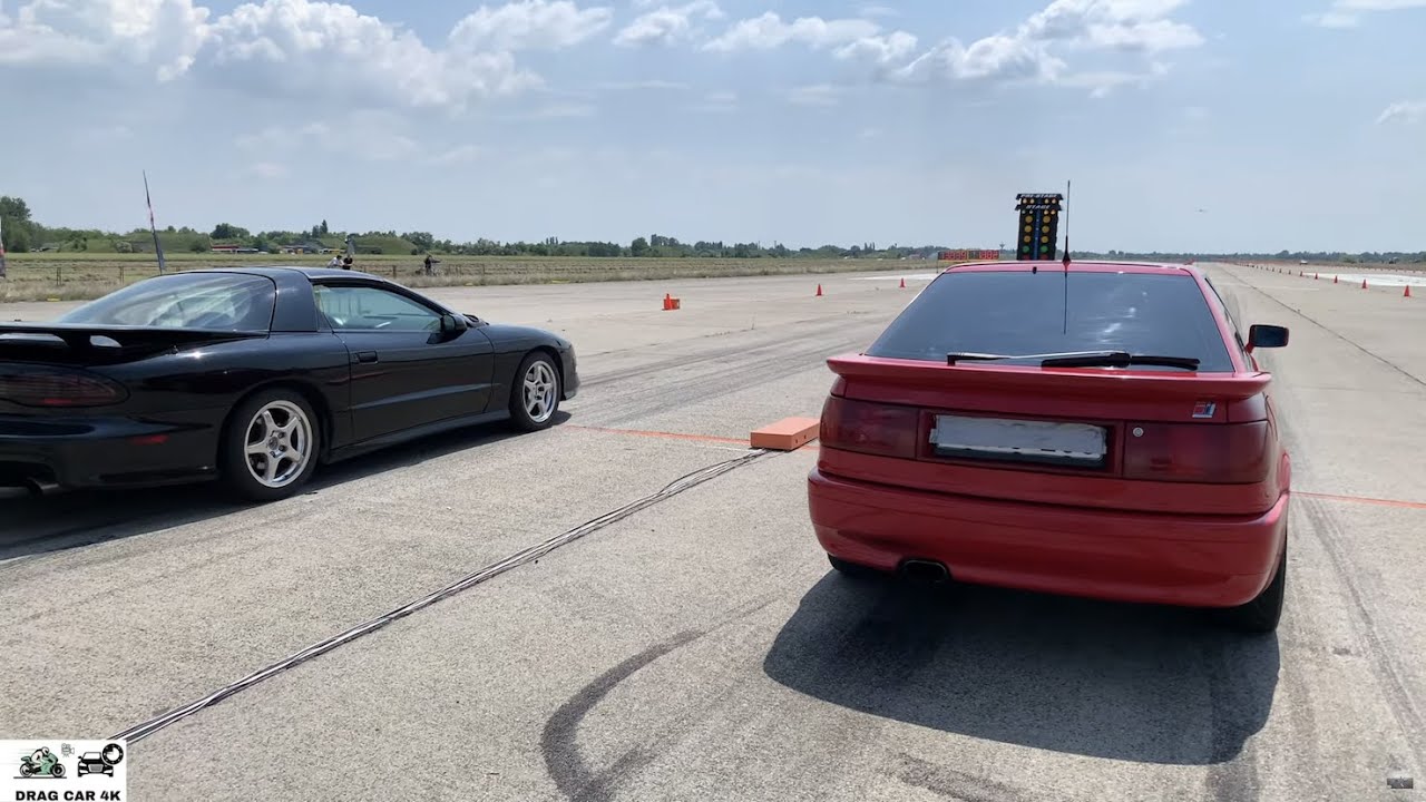 Audi S2 vs Pontiac Firebird 5.7 V8 drag race 1/4 mile 🚦🚗 - 4K