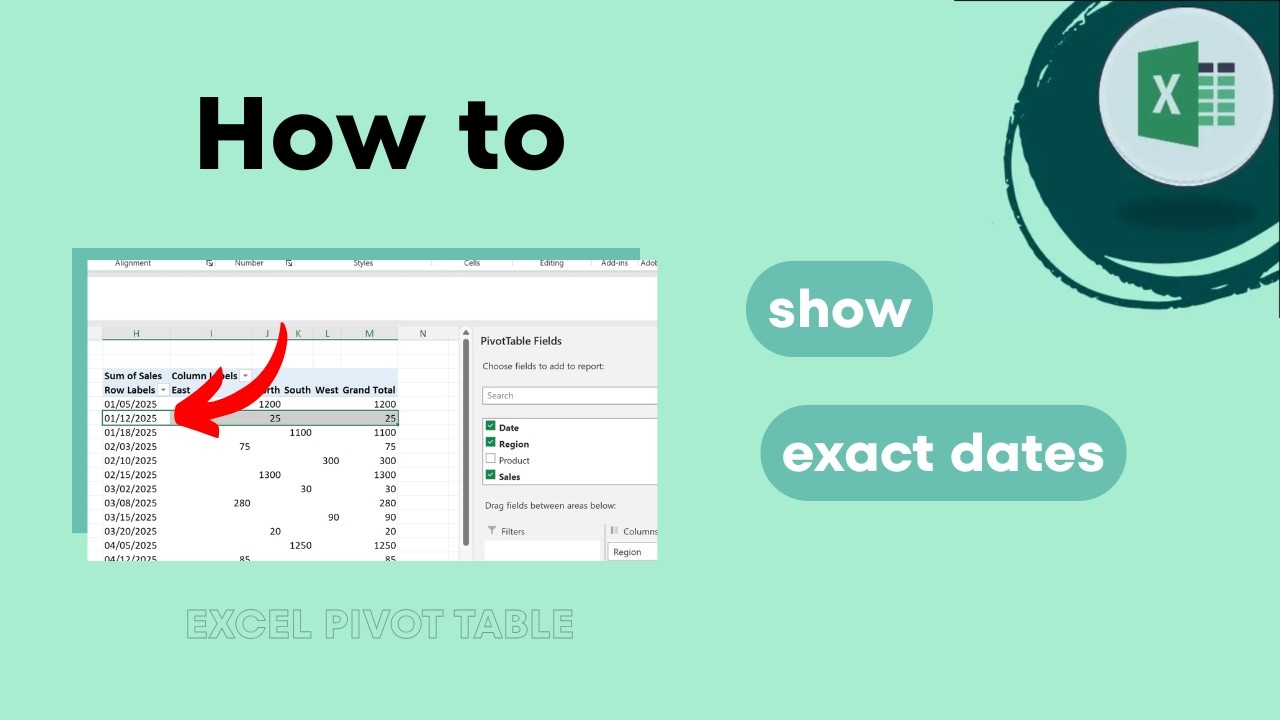 Excel Pivot Table: How to Show Exact Dates