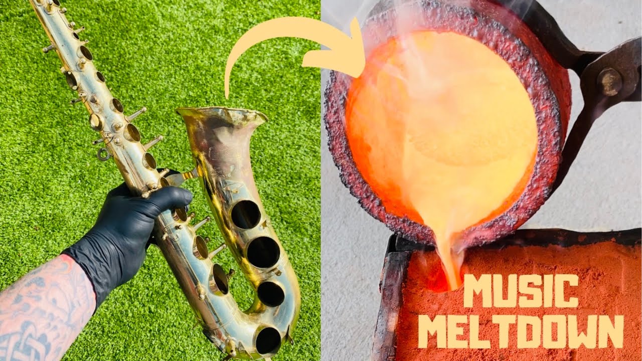Музыка в жертву саксофона тает - ASMR Metal Melting - BigStackD Coin Casting -Trash To Treasure