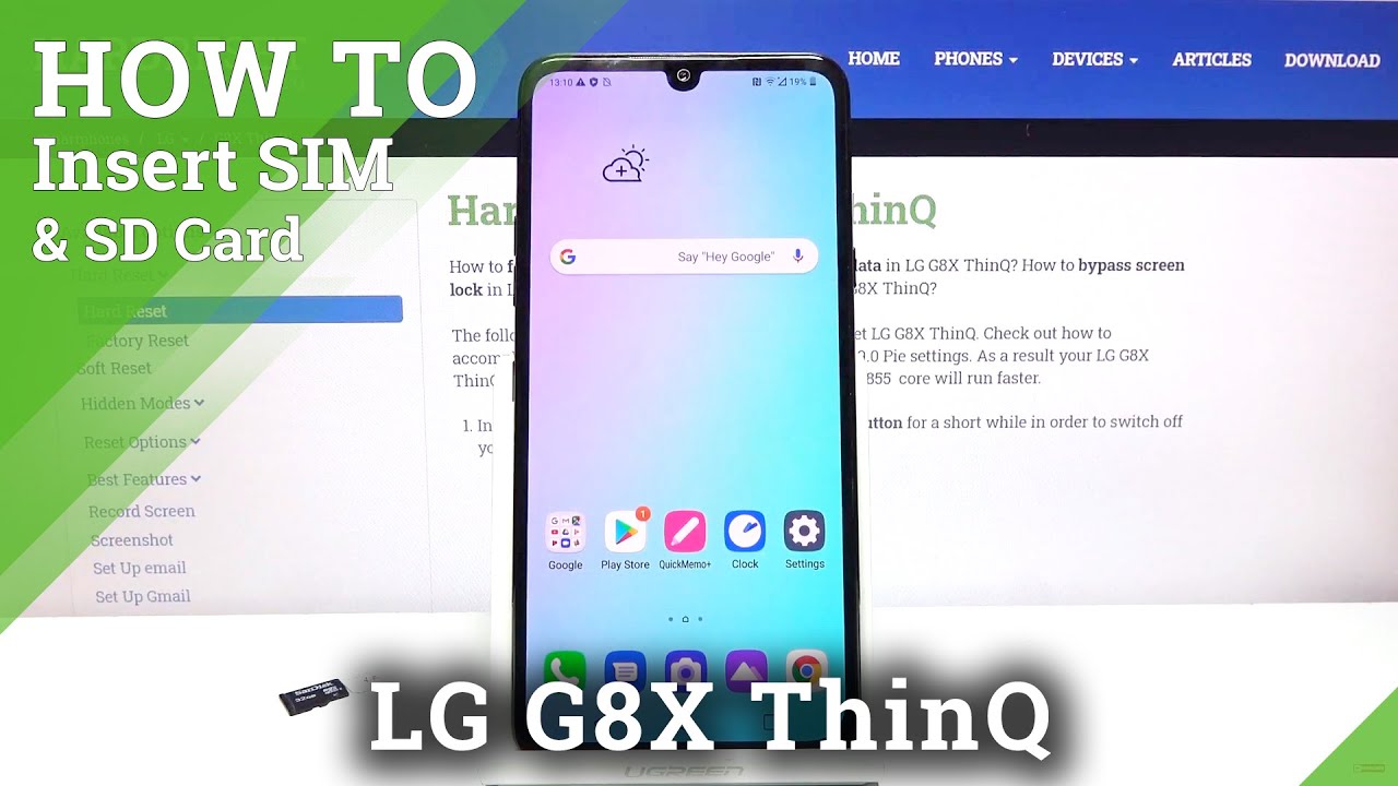 How to Insert SIM and SD Card to LG G8X ThinQ – Set Up Micro SD and Nano SIM Card