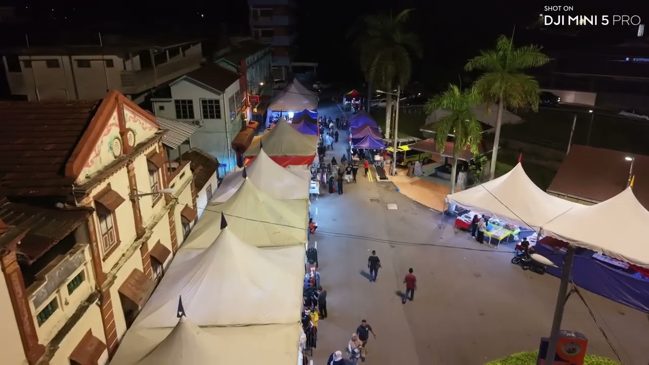 Malam 28 Ramadhan. Jam 1.30 Pagi di Pekan Kuala Pilah. | DJI Mini 5 Pro