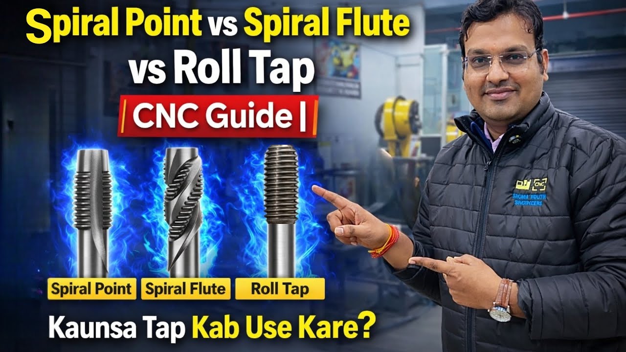 Spiral Point Tap vs Spiral Flute Tap vs Roll Tap – Kaunsa Tap Kab Use Kare? (CNC Guide) - TAPPING