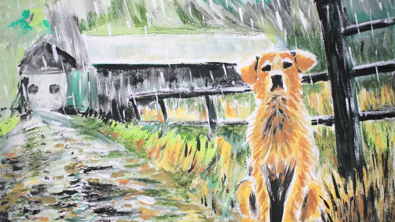 The World Between the Drops🐶💦🖤Tempera Painting Timelapse with Music