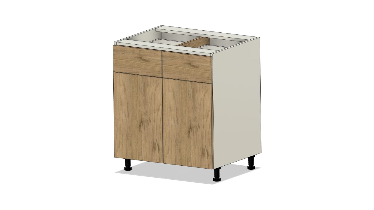 Fusion 360, Base cabinet with 2 Doors and Drawers