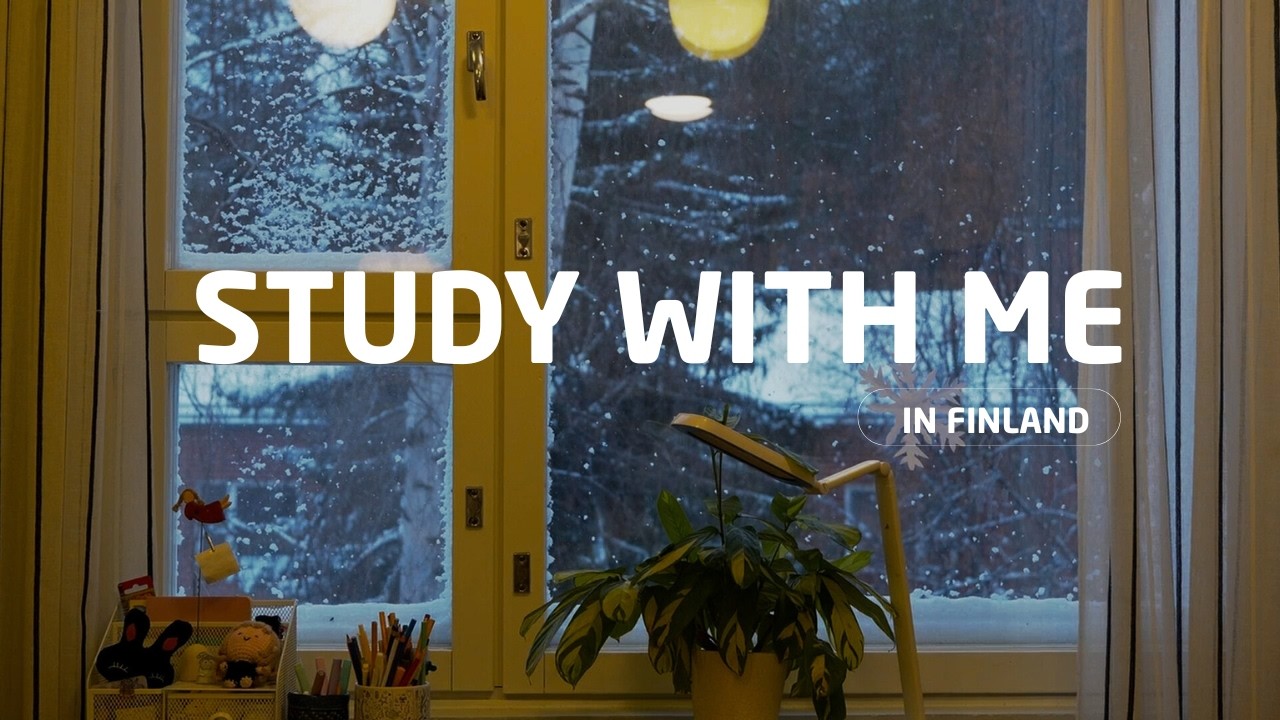 Study With Me in Finland ❄️| Winter Evening Study |Cozy Night Study 1.5 Hours