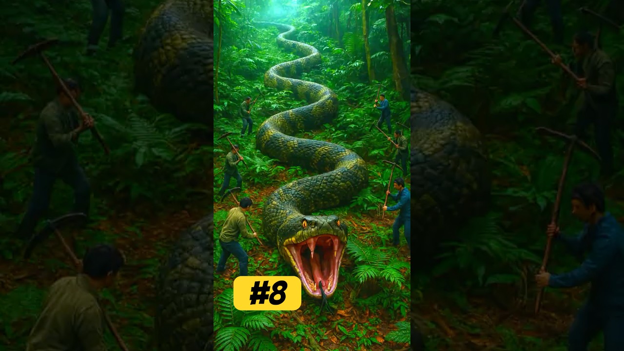 They try to stop the giant snake… 