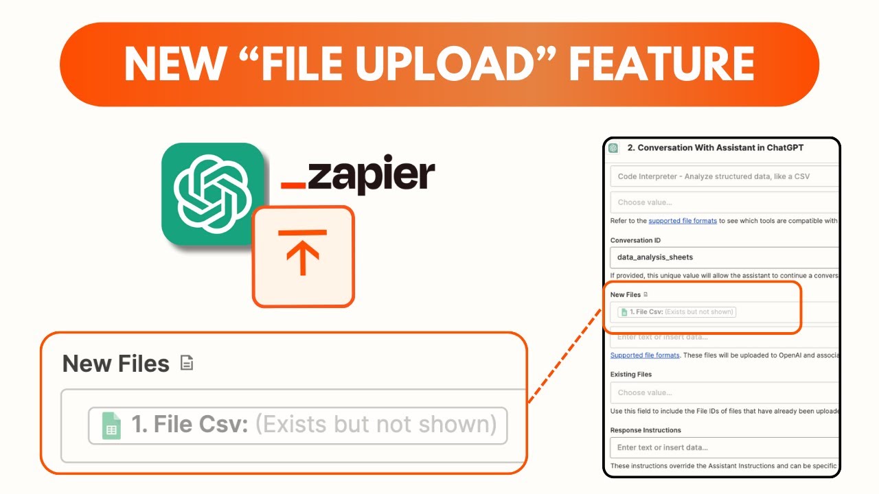 NEW Zapier Conversation with Assistant (file upload & code interpreter)