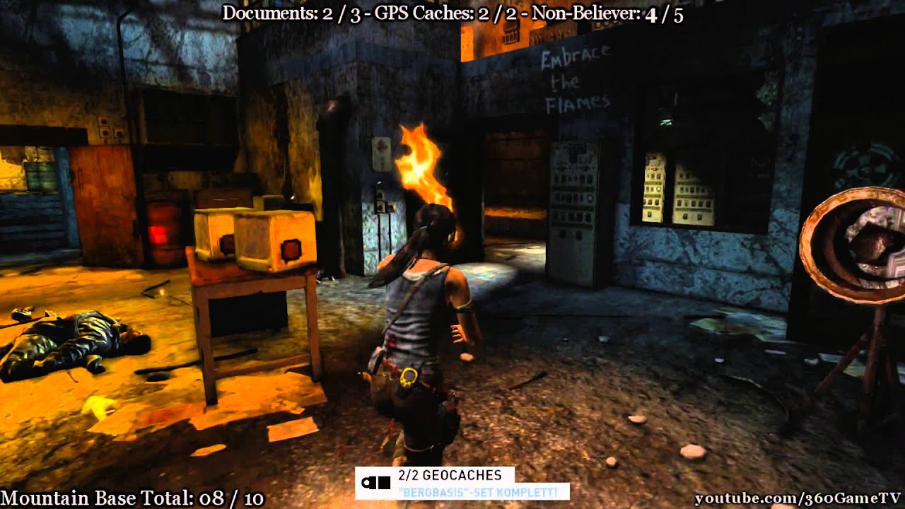 Tomb Raider - Base Approach-Mountain Base-Base Exterior - Collectibles & Non-Believer Challenge