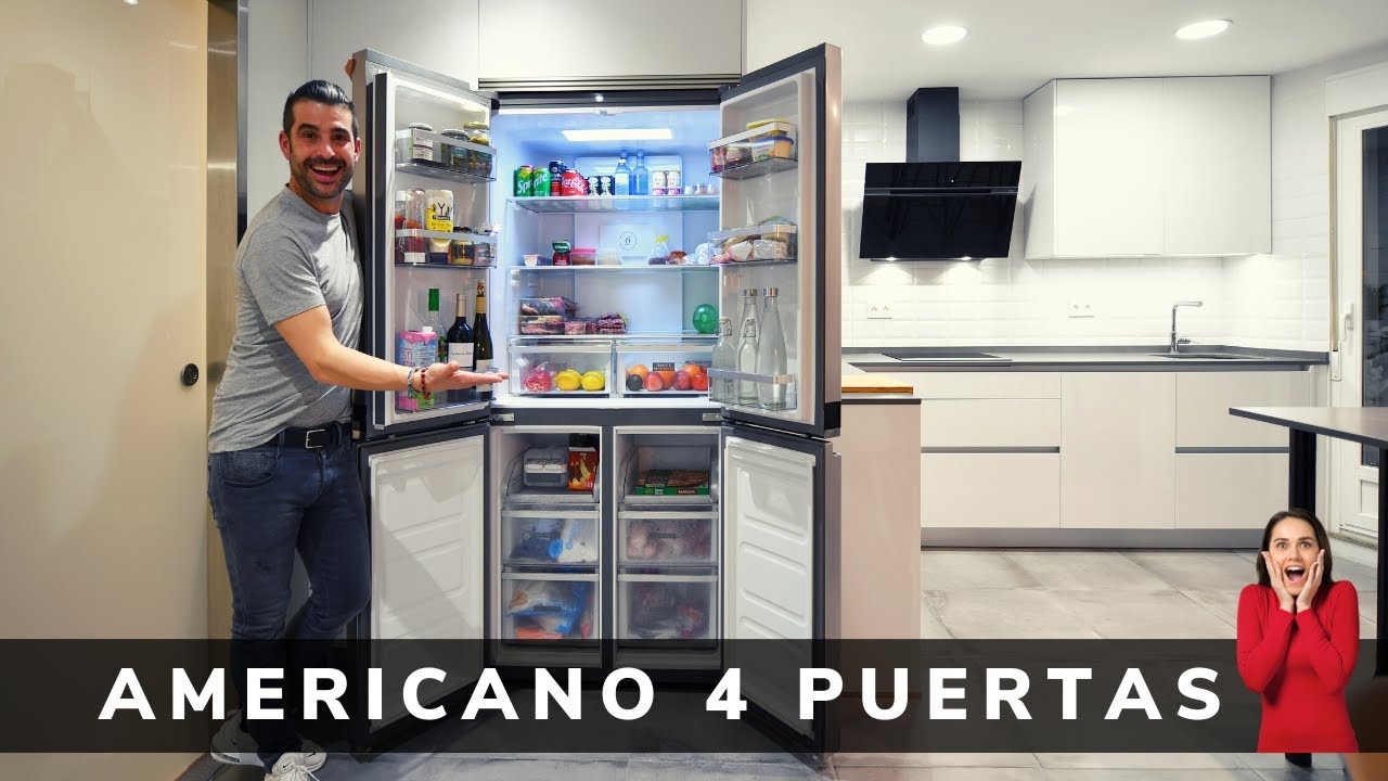 Cocina Blanco Brillo CJR Frigo Americano 4 Puertas