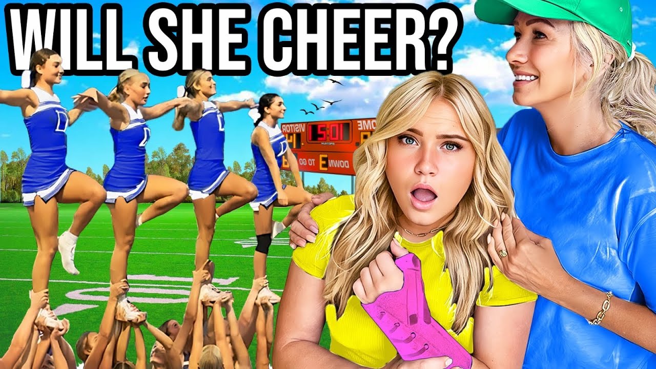 *BROKEN?! WILL SHE CHEER AT HER HIGHSCHOOL FOOTBALL GAME?? 🏈😳💙