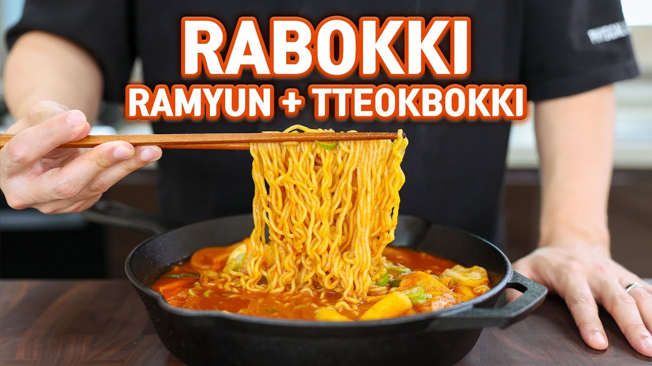 5-минутные RABOKKI l Токпокки с Рамёном (корейские острые рисовые лепёшки с лапшой Рамён)