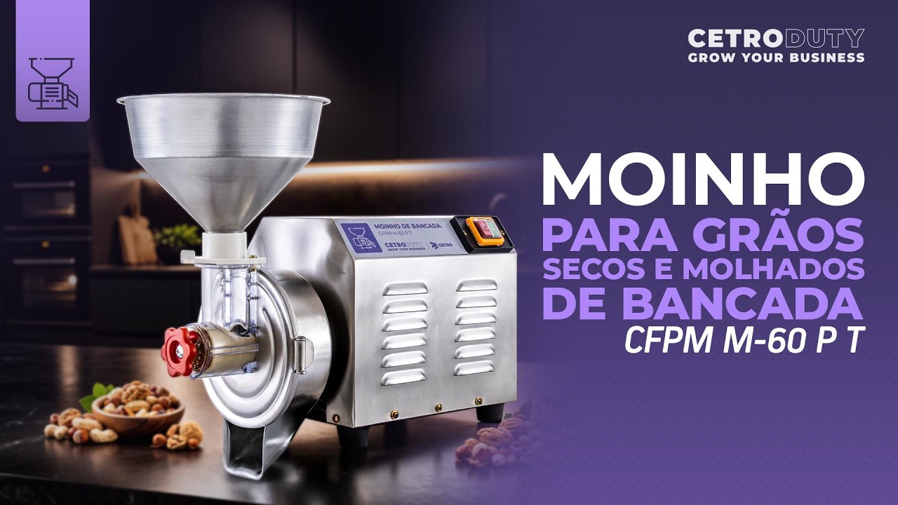 Moinho para Grãos Secos e Molhados de Bancada CFPM M-60 P T