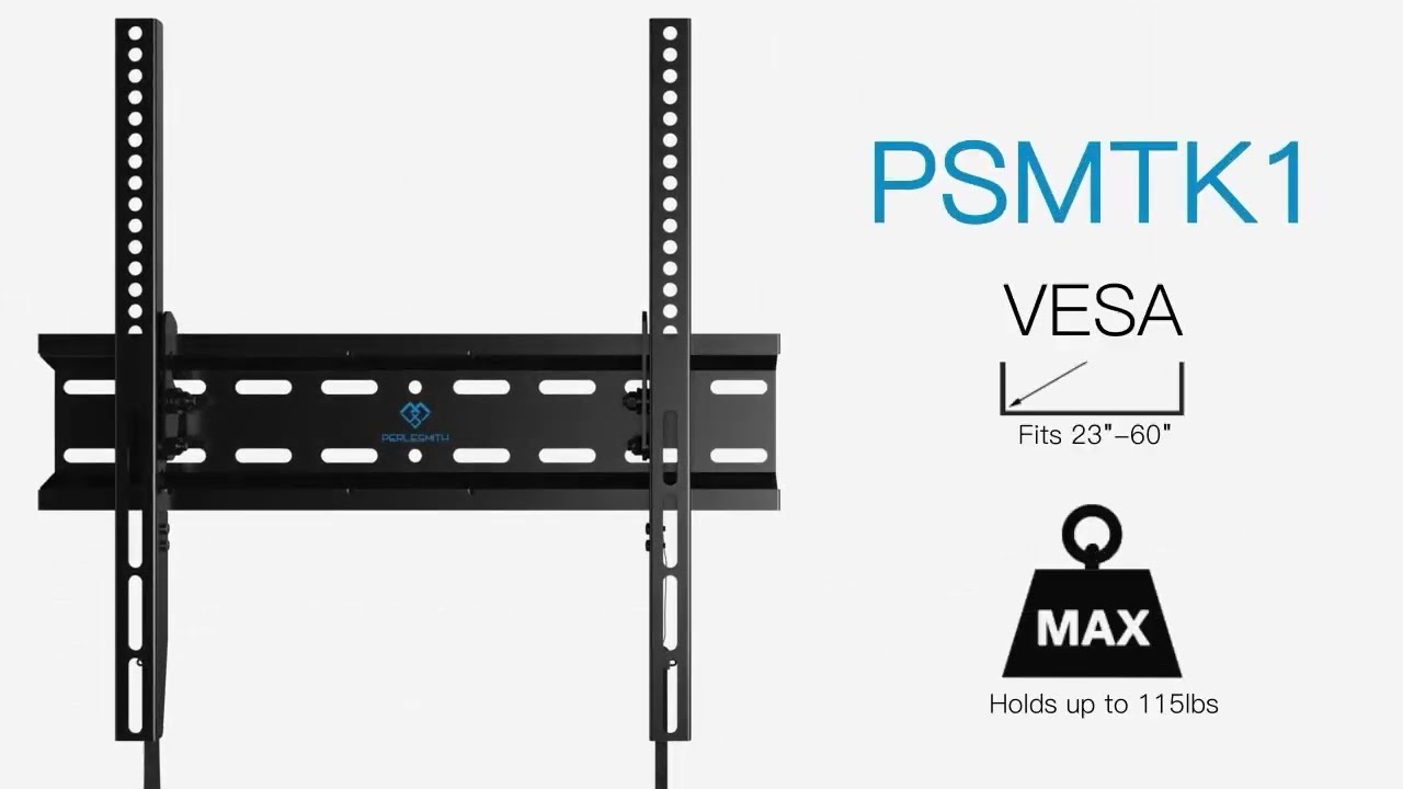 PERLESMITH PSMTK1 Tilt TV Wall Mount with Pull Cord Locks | Mount Your TV Securely