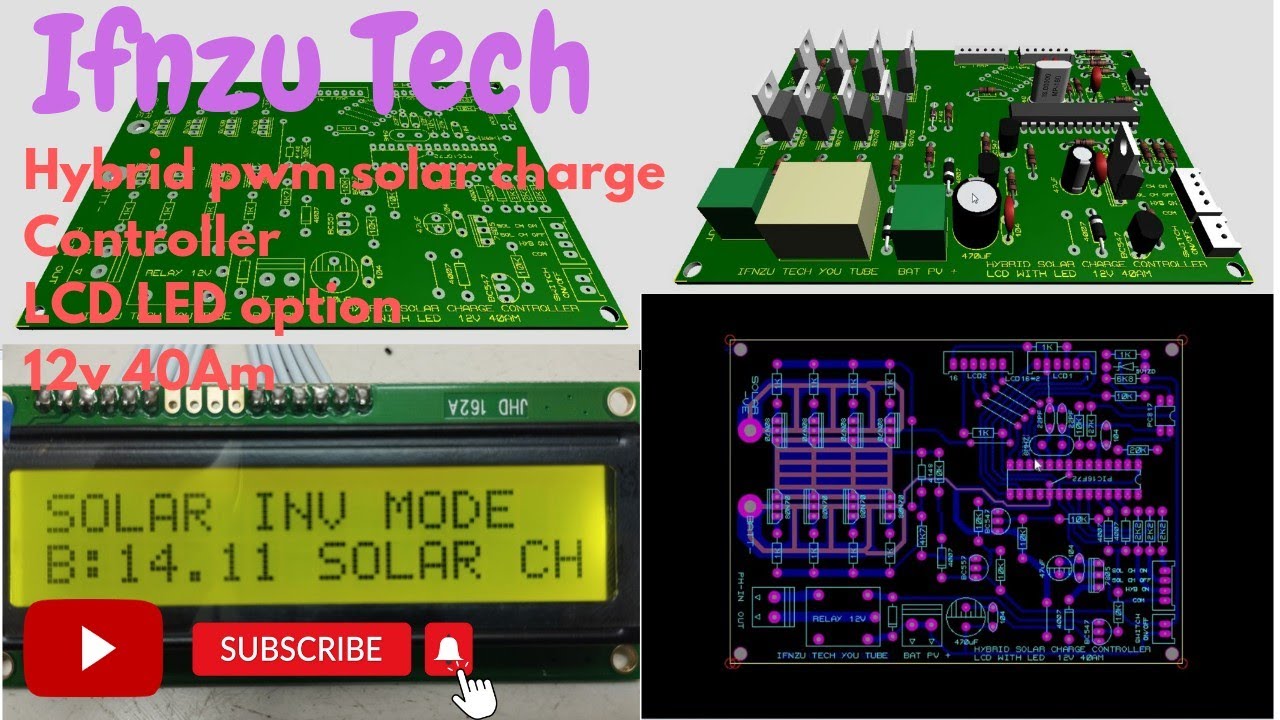 Hybrid pwm solar charge controller 12V 40Am