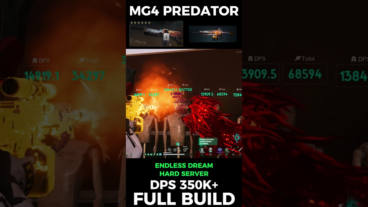 ONCE HUMAN MG4 PREDATOR DPS 350k BUILD ENDLESS DREAM🥶#oncehuman