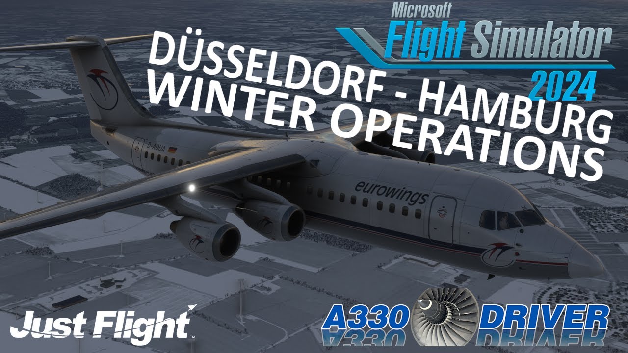 Challenging Winter Flight ❄️ | BAE 146-300 Düsseldorf - Hamburg | Real Airline Pilot