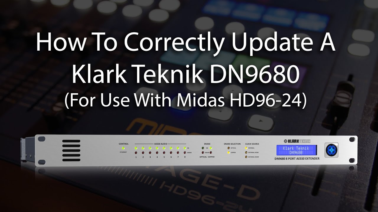 DN9680 software update for use with Midas HD96