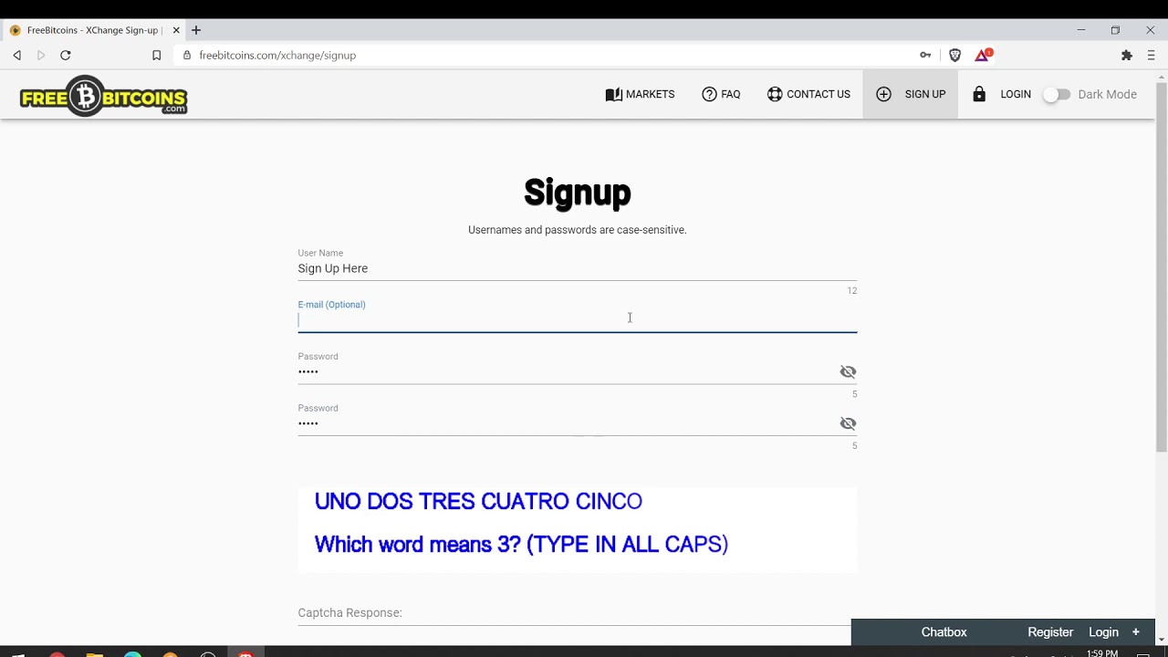 How to register on FreeBitcoins.com exchange. Sign up on Free Bitcoins altcoin exchange fast & easy!