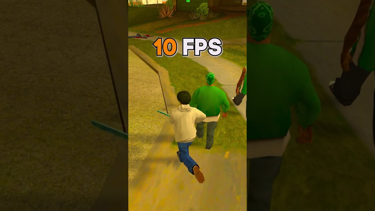😫 КАК ВЫГЛЯДЯТ👁&zwj;🗨 РАЗНЫЕ ФПС GTA SAN ANDREAS! #gtasa #gtasanandreas #shorts