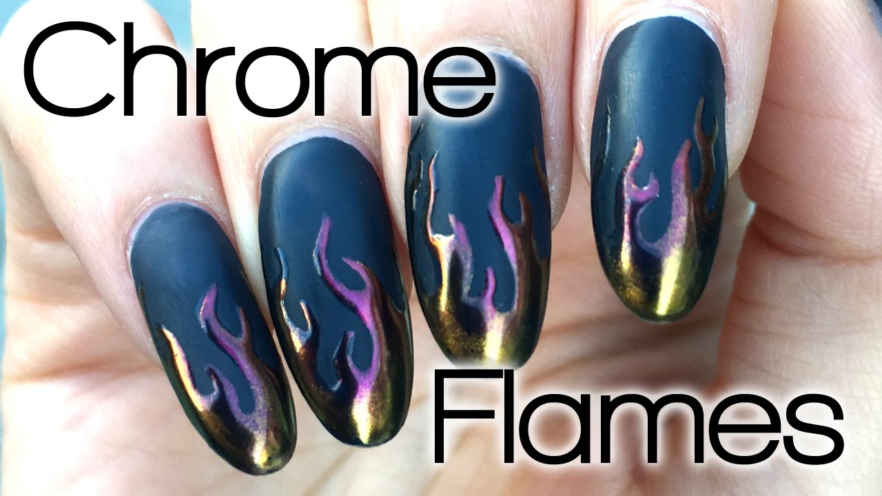 Chrome Flame Ombre Nail Art Tutorial // Chameleon Pigments