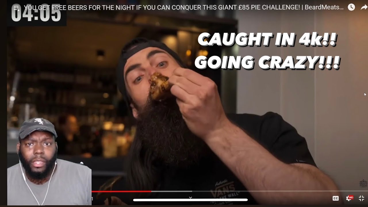 THEELITONE REACTION TO FREE BEERS IF YOU CAN CONQUER THIS GIANT £85 PIE CHALLENGE! | BeardMeatsFood