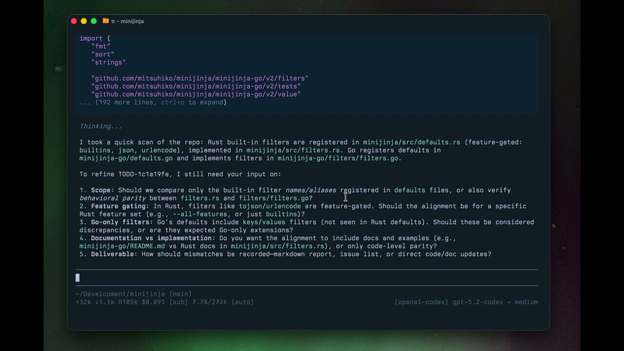 Short Demo of my Pi Todo Extension