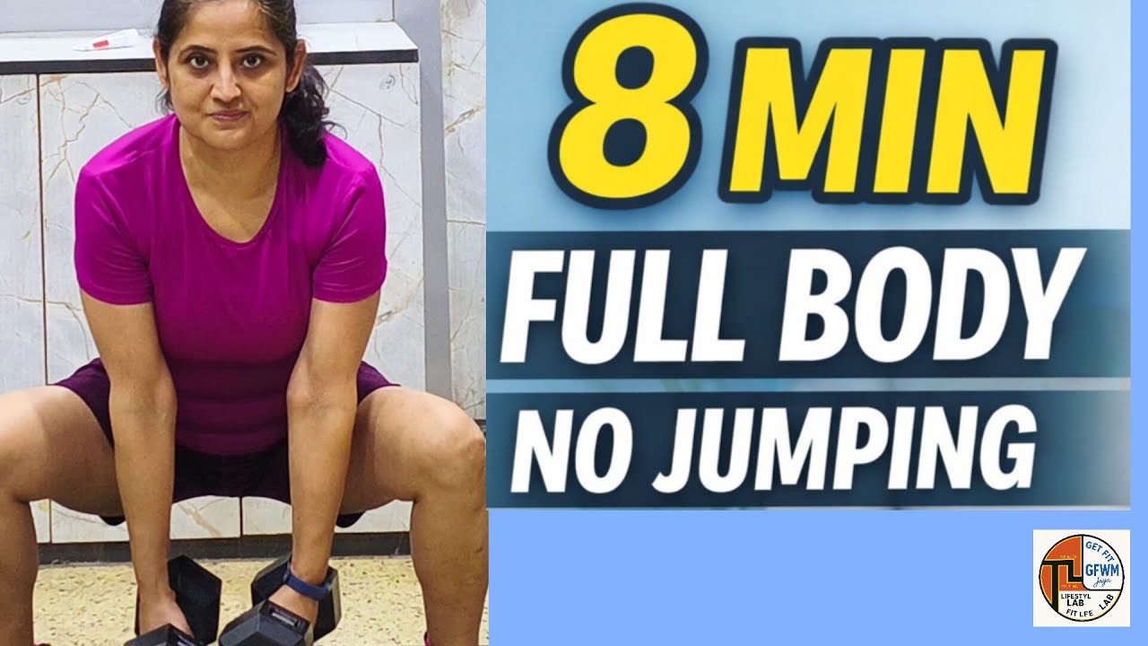 8 Min Full Body Dumbbell Workout | No Jumping | Beginner Friendly