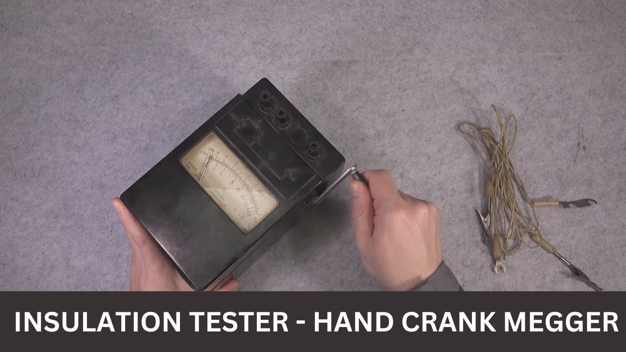 [M4100/2] USSR vintage bakelite insulation tester - hand cranked megger  basic operation