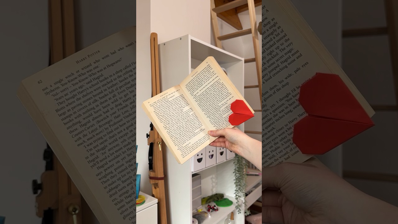 how to make a paper heart bookmark! ❤️📝