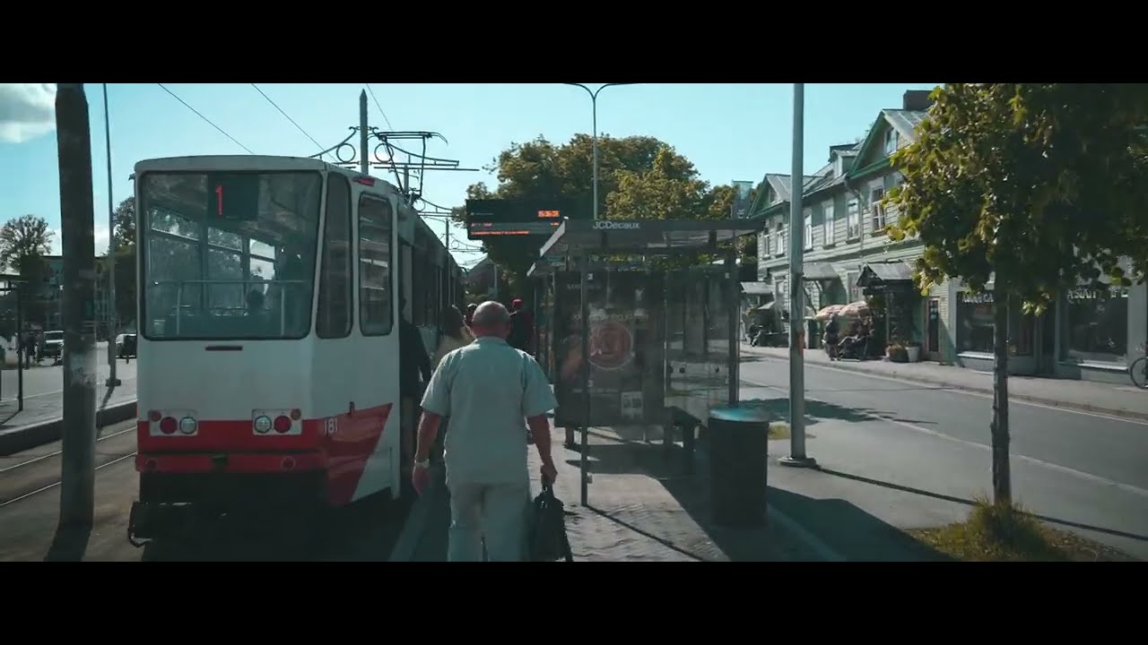 Estonia, Tallinn, tram 1 ride from Balti Jaam to Salme