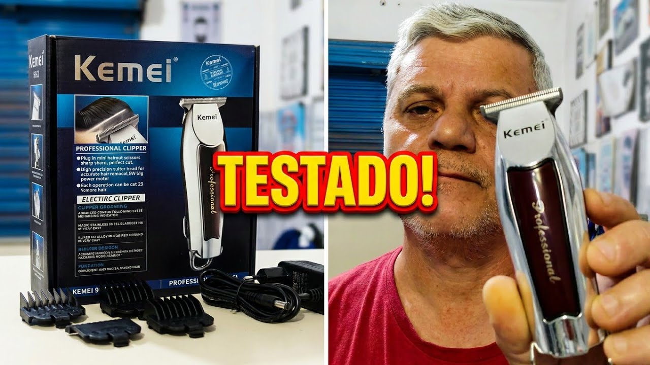 Máquina de acabamento Kemei 9163.Testantando. #barbershop #barbearia #barbeariabrasil