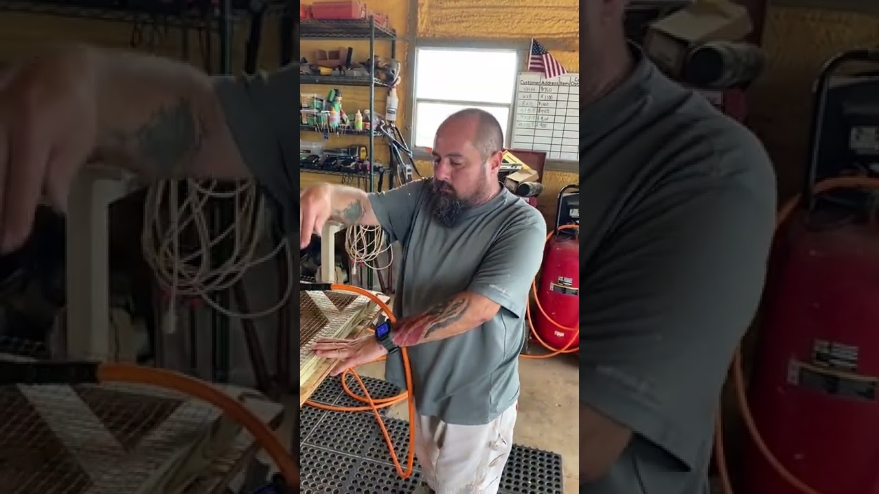 Using a Pneumatic stapler to secure hardware cloth