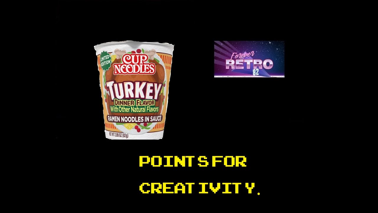 Forever Retro 82 tries - Nissin Turkey Dinner Ramen noodles in sauce.