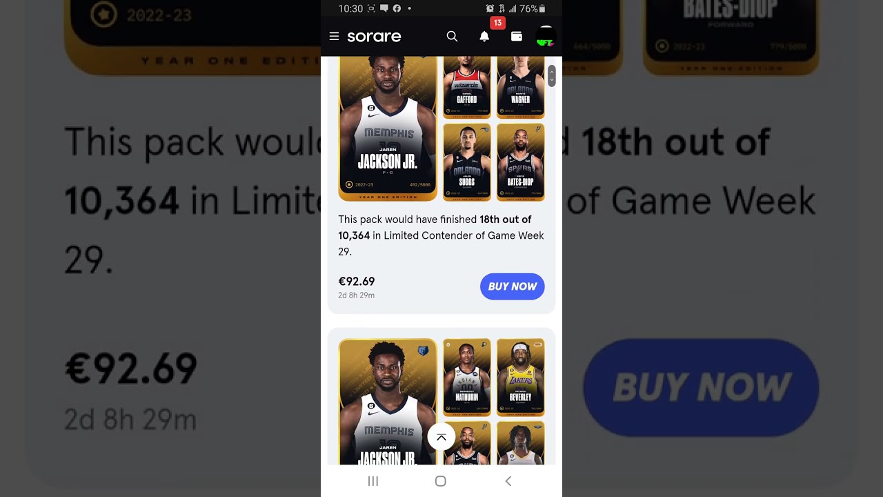 I got a air drop from my referral you can too Sorare NFT,NBA,MBL,Soccer 🎯