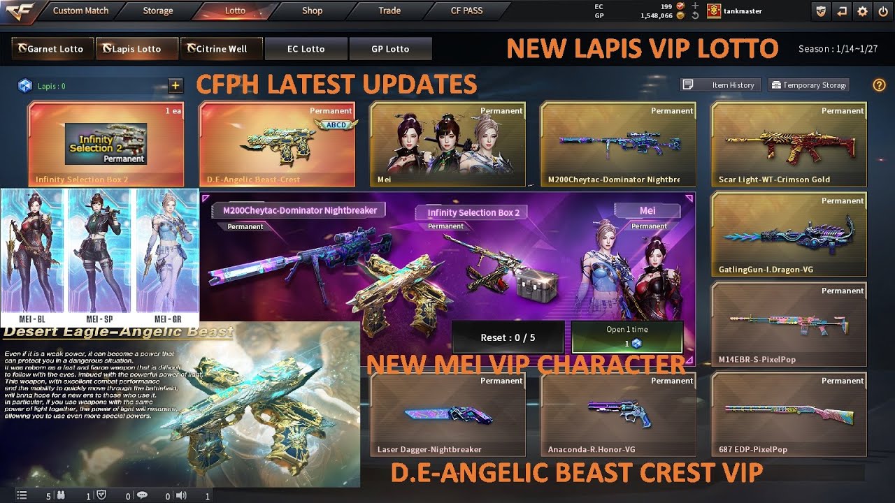 NEW DESERT EAGLE-ANGELIC BEAST CREST VIP & MEI VIP CHARACTER CROSSFIRE PH