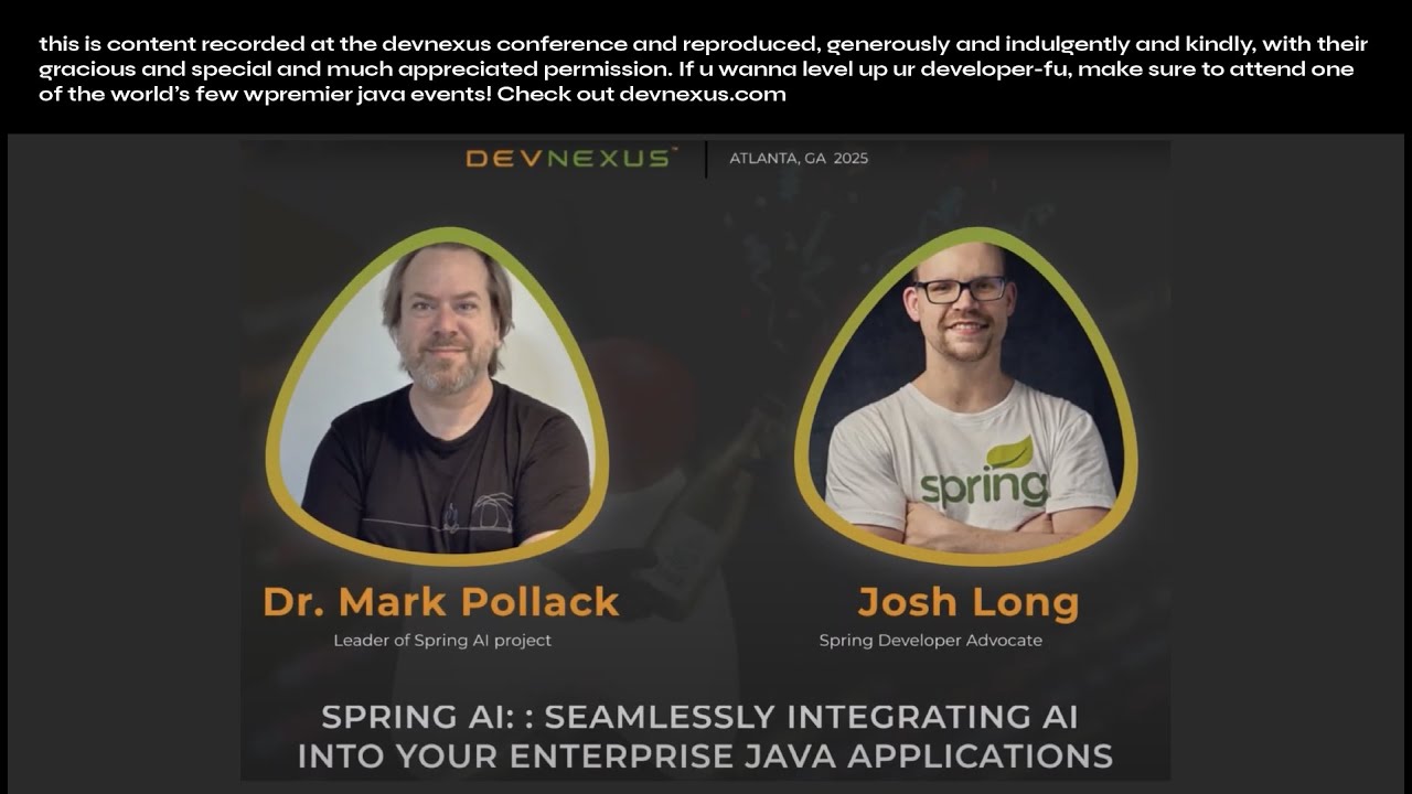 Bootiful Spring AI (with Dr. Mark Pollack, from Devnexus 2025)