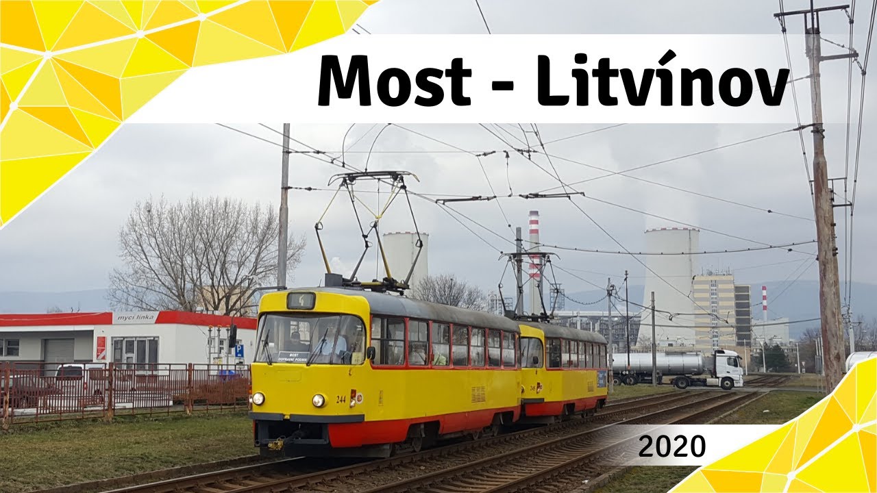 Trams in Most and Litvínov: Suburban line to the chemical plant (2020)