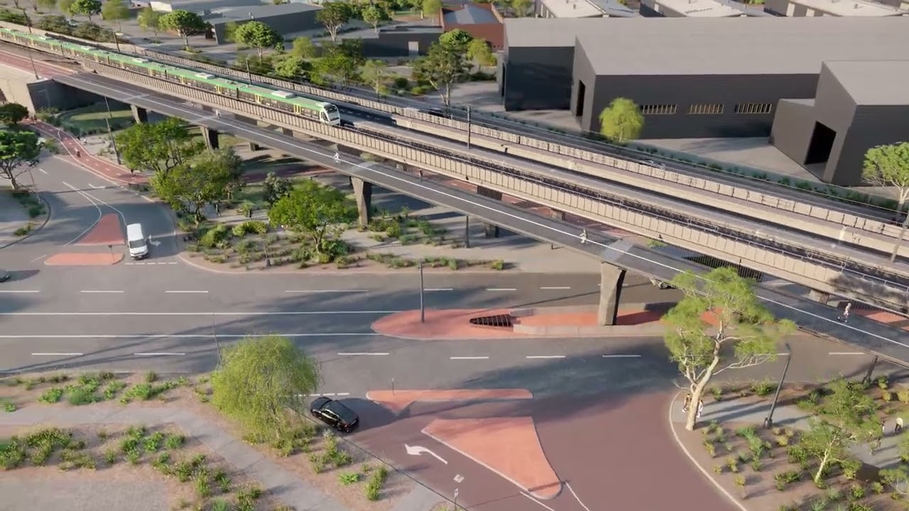 METRONET Victoria Park-Canning Level Crossing Removal Line animation