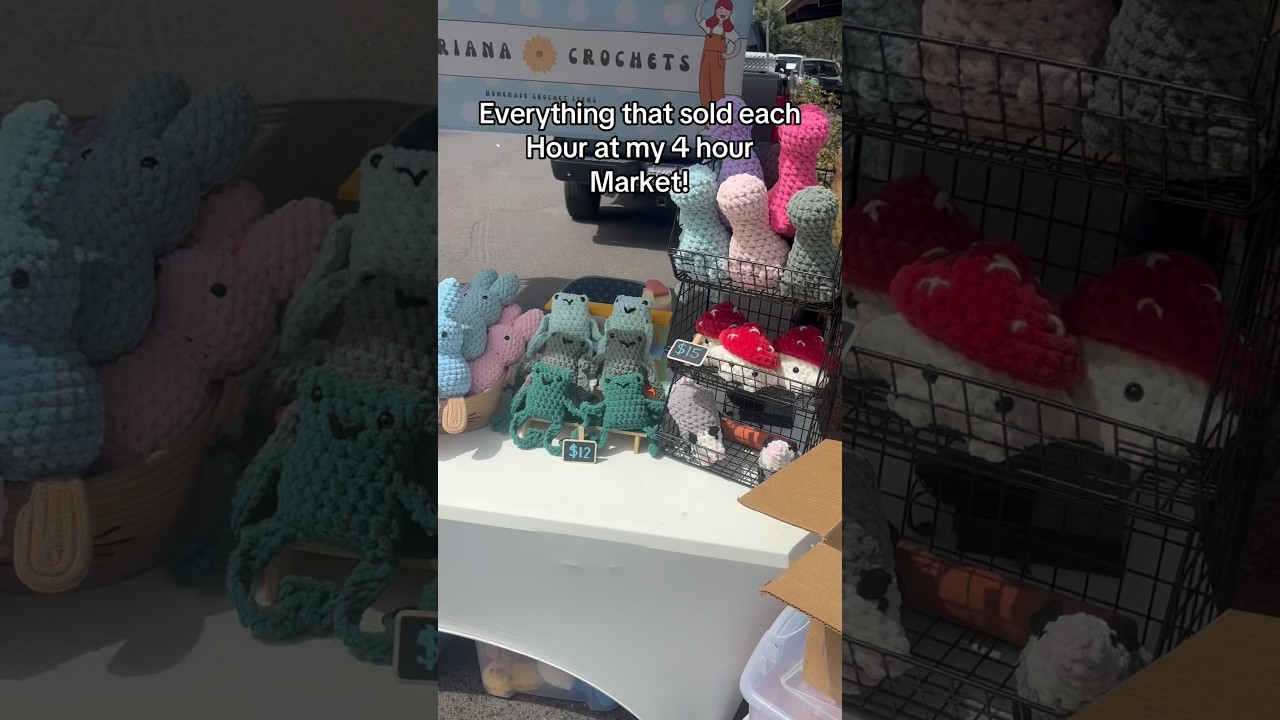 How much $$$ I made each hour of my crochet market
