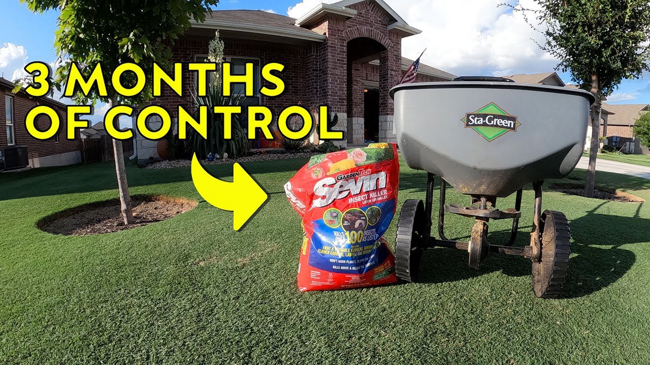 Reel Mowing and Applying Sevin Granular Insect Killer