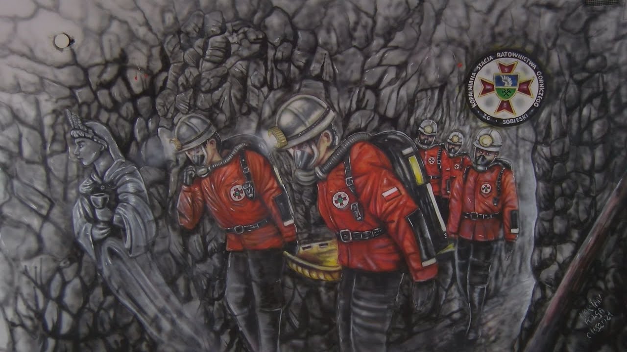 Mural Mariana Folgi w  Zakładzie Górniczym  Sobieski