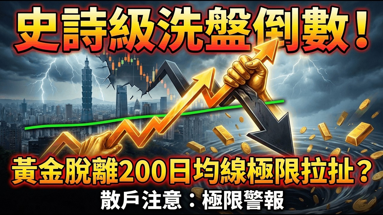 史詩級洗盤倒數！黃金脫離200日均線極限拉扯，散戶千萬別當最後一隻老鼠！#黃金投資 #金價預測 #財富重分配 #技術分析 #金錢先行者